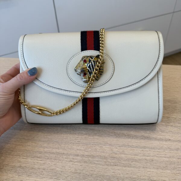 Gucci Rajah Web Chain Shoulder Bag Leather Small