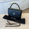 Chanel Lambskin Quilted Small Trendy CC Dual Handle Flap Bag Black Gold Hardware