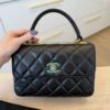 Chanel Lambskin Quilted Small Trendy CC Dual Handle Flap Bag Black Gold Hardware