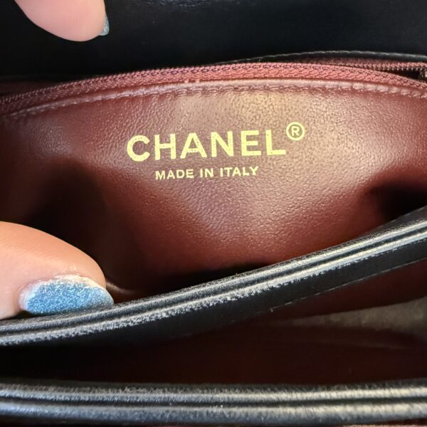 Chanel Lambskin Quilted Small Trendy CC Dual Handle Flap Bag Black Gold Hardware