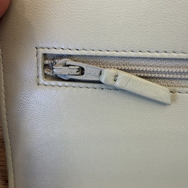 Chanel Metallic Patent Calfskin Quilted Boy Wallet on Chain WOC Light Grey