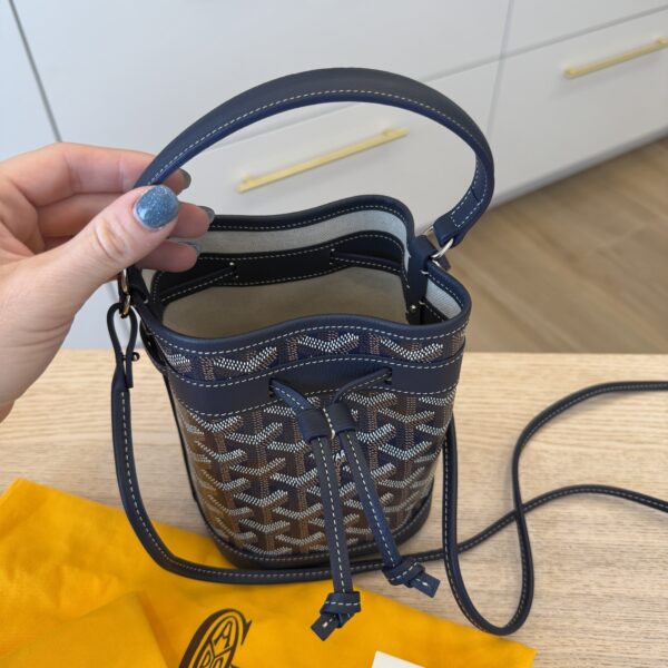 Goyard Goyardine Petit Flot Mini Bucket Bag Marine Bleu