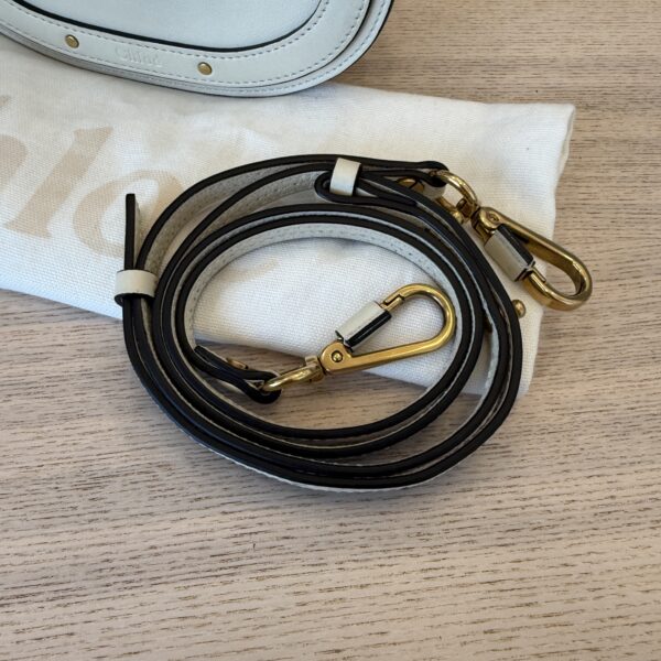 Chloe Calfskin Suede Small Nile Bracelet Bag White