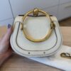 Chloe Calfskin Suede Small Nile Bracelet Bag White