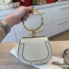 Chloe Calfskin Suede Small Nile Bracelet Bag White