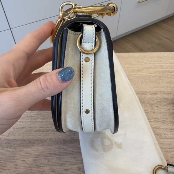 Chloe Calfskin Suede Small Nile Bracelet Bag White