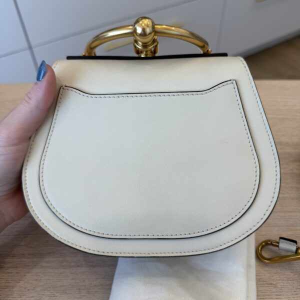 Chloe Calfskin Suede Small Nile Bracelet Bag White