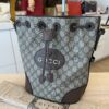 Gucci GG Supreme Monogram Neo Vintage Drawstring Bucket Backpack Beige New Acero Crop