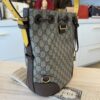 Gucci GG Supreme Monogram Neo Vintage Drawstring Bucket Backpack Beige New Acero Crop