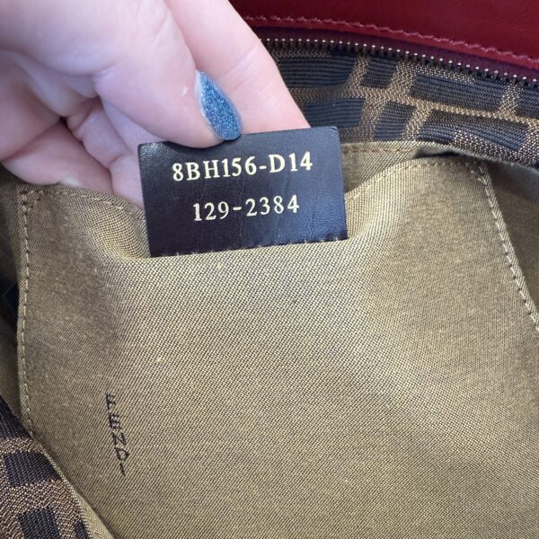 Fendi Zucca Chef Tote Bag in Brown and Red