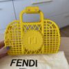 Fendi Recycled Plastic Vitello Liberty Matte Small Fendi Basket Limone