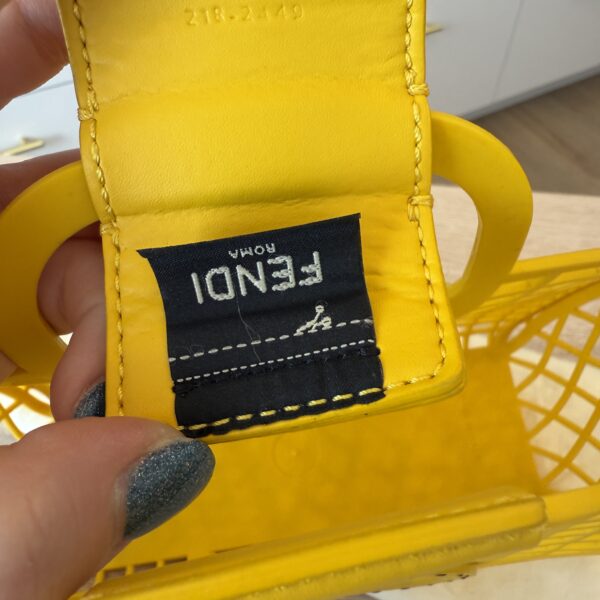 Fendi Recycled Plastic Vitello Liberty Matte Small Fendi Basket Limone