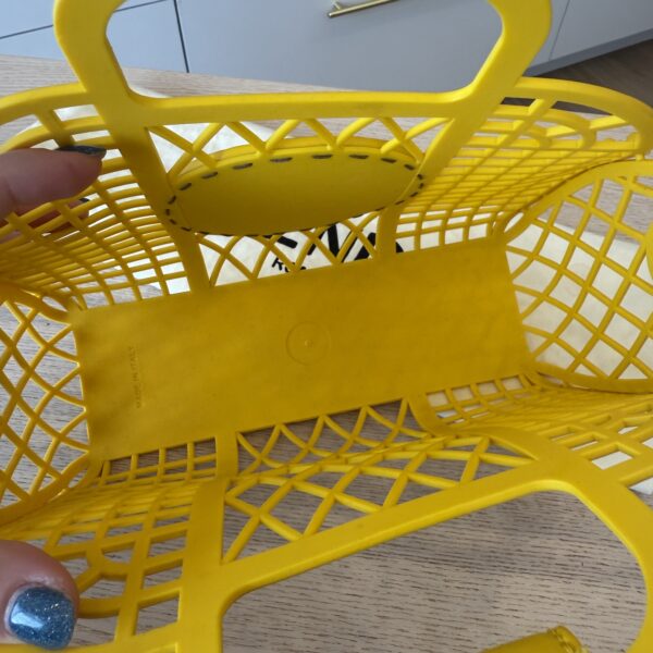 Fendi Recycled Plastic Vitello Liberty Matte Small Fendi Basket Limone