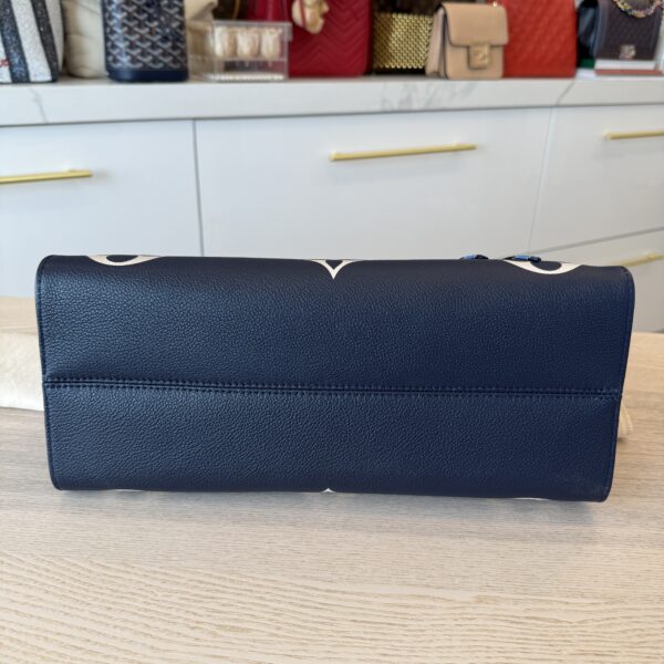 Louis Vuitton Empreinte Monogram Giant Onthego MM Navy and Creme and Silk Braided Bag Charm Multicolor