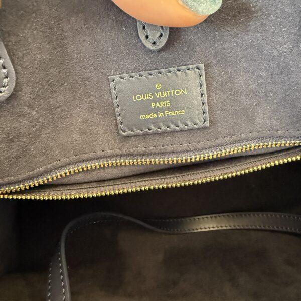 Louis Vuitton Empreinte Monogram Giant Onthego MM Navy and Creme and Silk Braided Bag Charm Multicolor