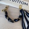 Louis Vuitton Empreinte Monogram Giant Onthego MM Navy and Creme and Silk Braided Bag Charm Multicolor