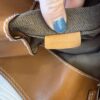 Burberry Canvas Mega Check Medium Ashby Hobo Saddle Brown