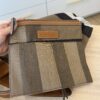 Burberry Canvas Mega Check Medium Ashby Hobo Saddle Brown