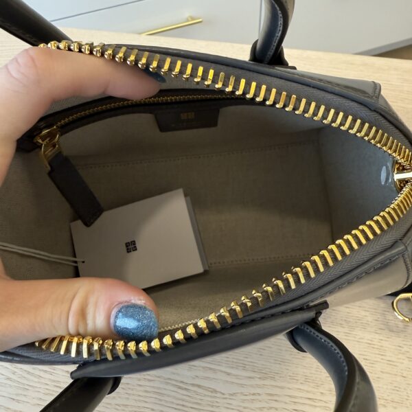 Givenchy New Mini Antigona bag in Box leather Dark Grey