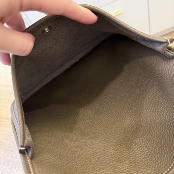 Hermes Taurillon Clemence Evelyne III PM Etoupe