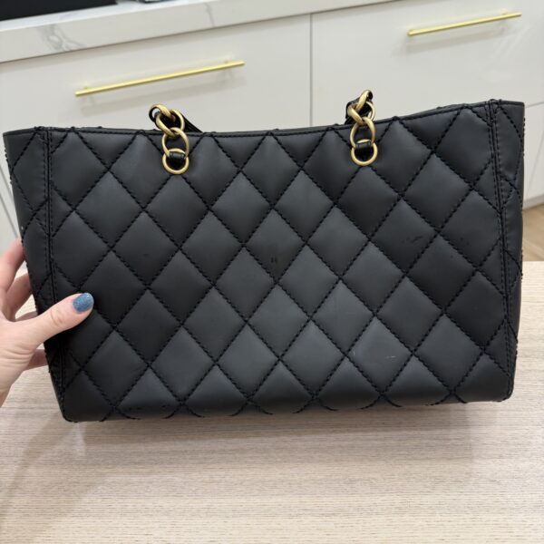 Chanel Calfskin Stitch Surpique Tote Black