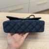 Chanel Printed Denim Quilted Medium Double Flap Dark Blue
