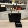 Chanel Shiny Aged Calfskin Quilted Large Shopping Bag Black