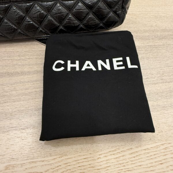 Chanel Shiny Aged Calfskin Quilted Large Shopping Bag Black