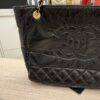 Chanel Shiny Aged Calfskin Quilted Large Shopping Bag Black