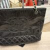 Chanel Shiny Aged Calfskin Quilted Large Shopping Bag Black