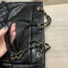 Chanel Shiny Aged Calfskin Quilted Large Shopping Bag Black