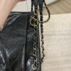 Chanel Shiny Aged Calfskin Quilted Large Shopping Bag Black