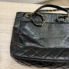 Chanel Shiny Aged Calfskin Quilted Large Shopping Bag Black