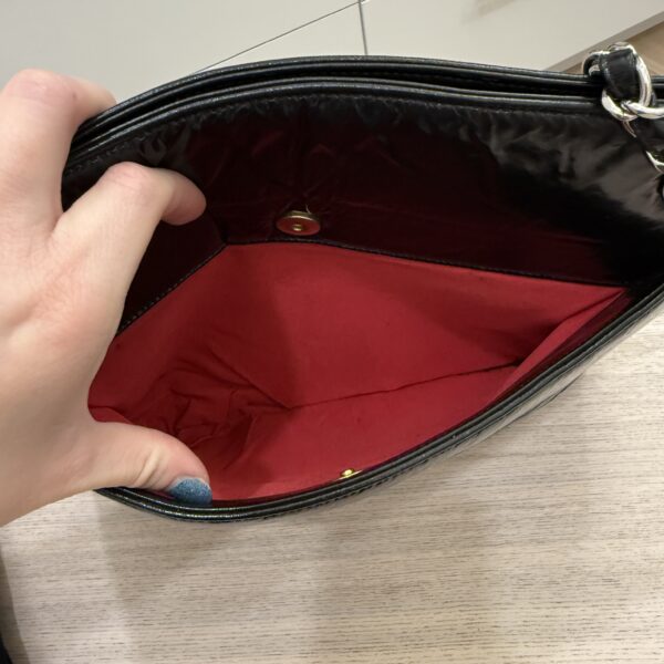 Chanel Shiny Aged Calfskin Quilted Large Shopping Bag Black