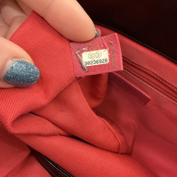 Chanel Shiny Aged Calfskin Quilted Large Shopping Bag Black