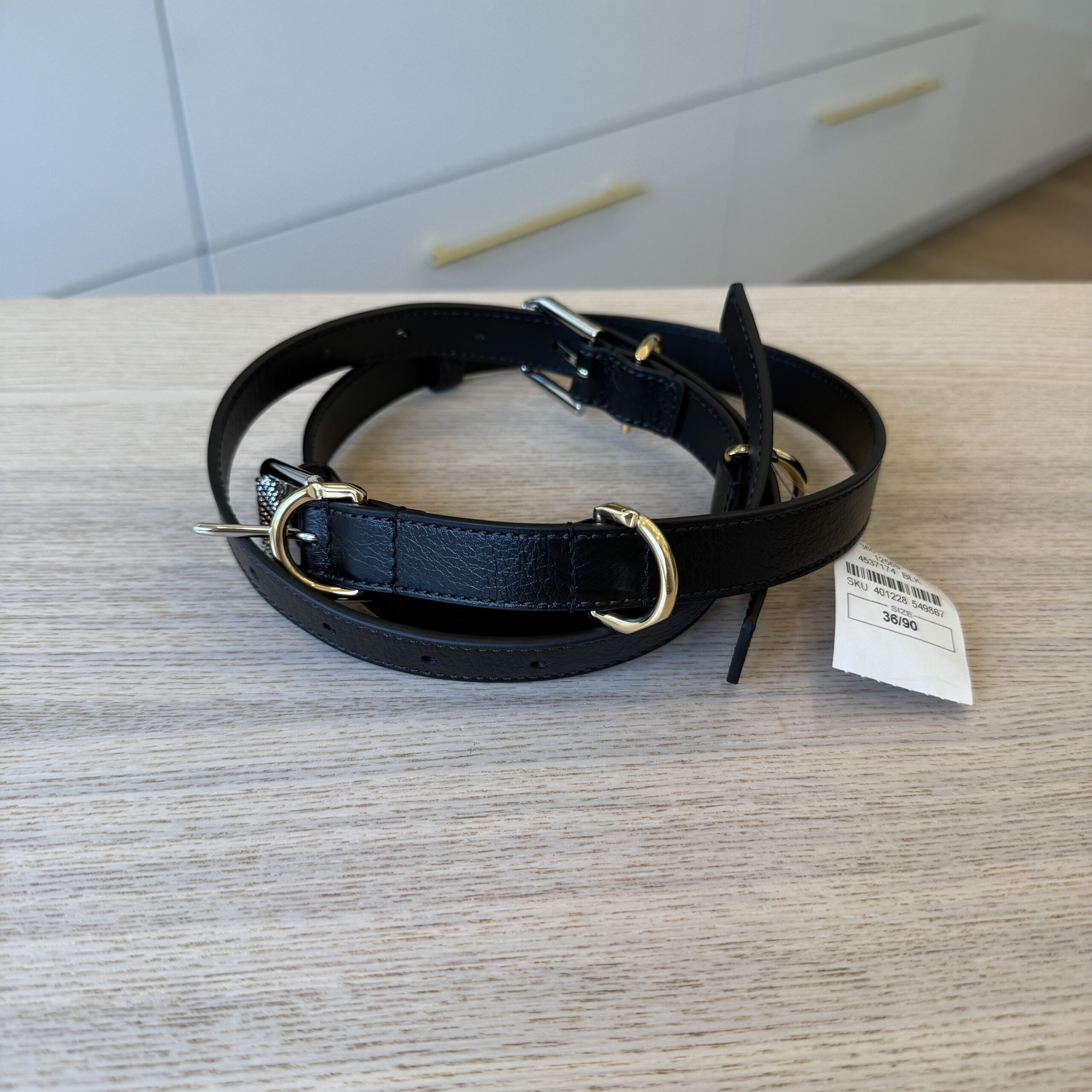 Givenchy 20MM Voyou V2 Calf Belt 36/90 CM Black
