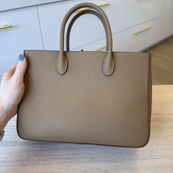 The Row Day Luxe Small Matte Grain Calfskin Leather Sandpit