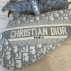 Christian Dior Oblique Embroidered Saddle Bag Gray w/ Strap