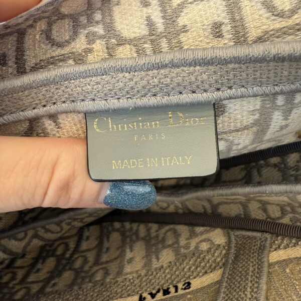 Christian Dior Oblique Embroidered Saddle Bag Gray w/ Strap