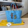 Goyard Goyardine Embroidered Seahorse Reversible Anjou PM Turquoise