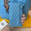 Goyard Goyardine Embroidered Seahorse Reversible Anjou PM Turquoise