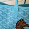 Goyard Goyardine Embroidered Seahorse Reversible Anjou PM Turquoise