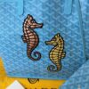 Goyard Goyardine Embroidered Seahorse Reversible Anjou PM Turquoise