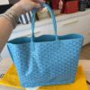 Goyard Goyardine Embroidered Seahorse Reversible Anjou PM Turquoise