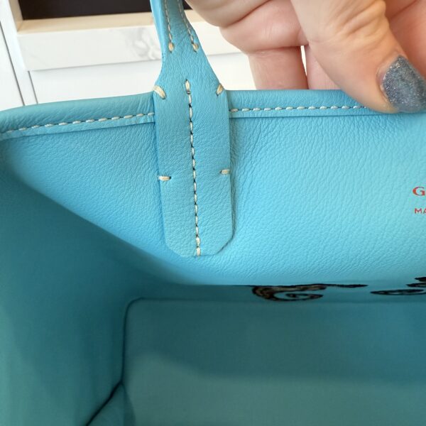 Goyard Goyardine Embroidered Seahorse Reversible Anjou PM Turquoise