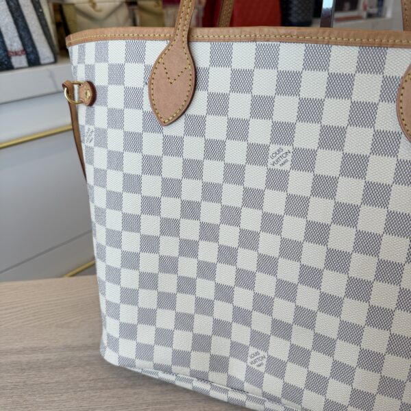Louis Vuitton Damier Azur Neverfull MM NM Rose Ballerine