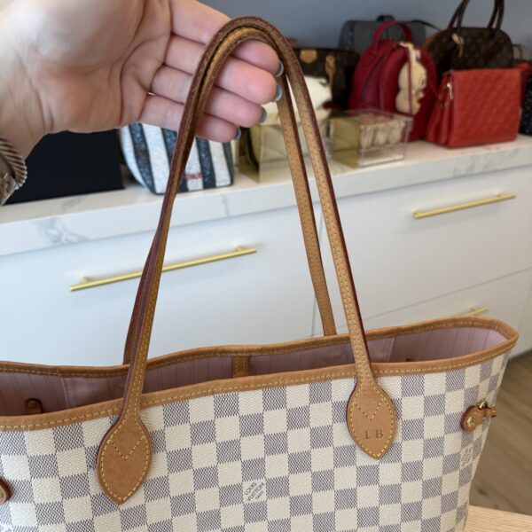 Louis Vuitton Damier Azur Neverfull MM NM Rose Ballerine