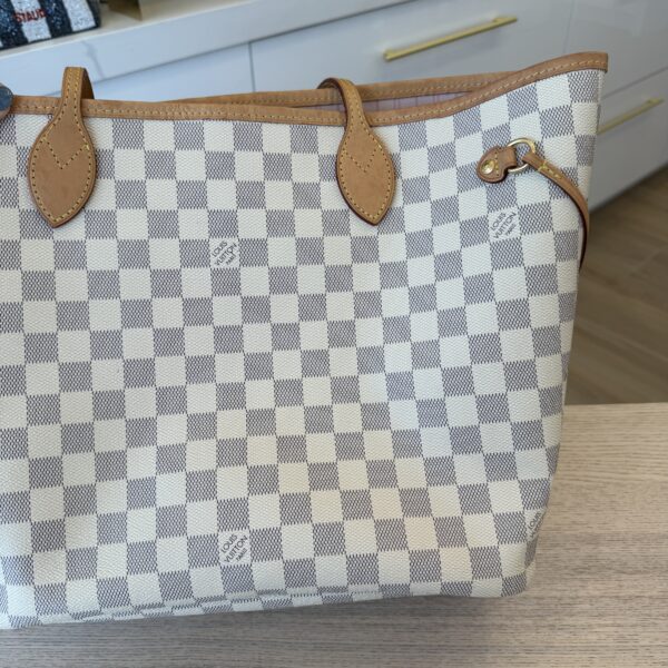 Louis Vuitton Damier Azur Neverfull MM NM Rose Ballerine
