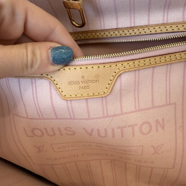 Louis Vuitton Damier Azur Neverfull MM NM Rose Ballerine