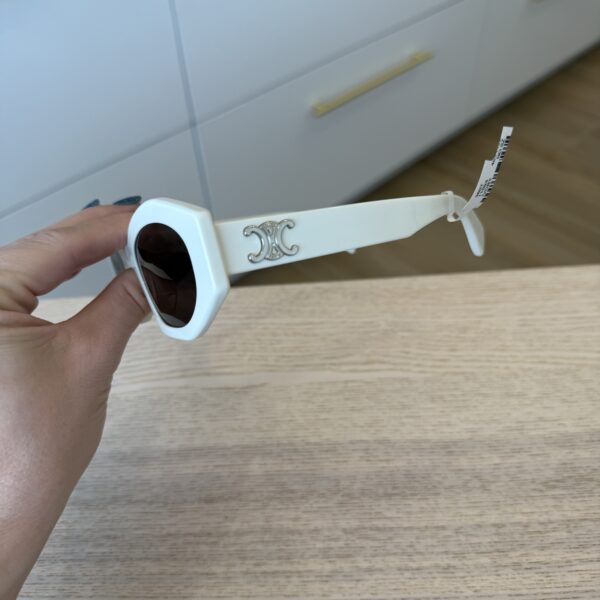 Celine Sunglasses Triomphe White Silver Hardware